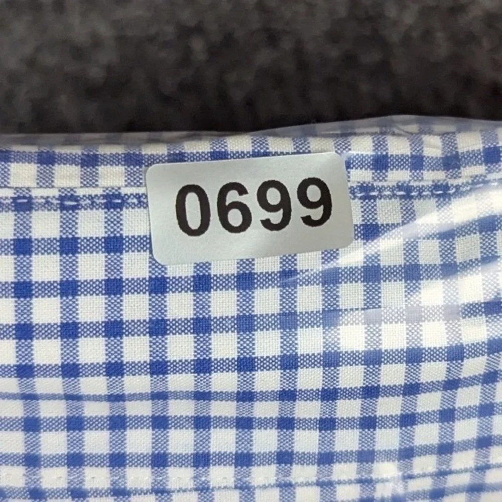 Ralph Lauren Mens Classic Fit Gingham Button Down Shirt Blue White Size 16 34/35